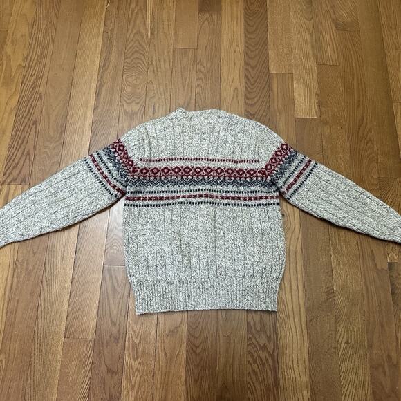Vintage L.L.Bean Fair Isle Wool Blend Sweater Womens Small Beige - Picture 4 of 7